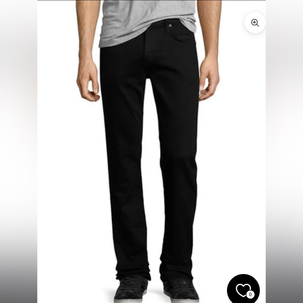 J Brand Men's Black Straight-Leg Jeans Size 33x29